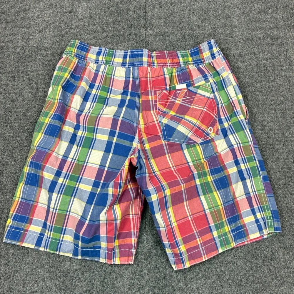 Old Navy Mens Size Small Plaid Madras Board Shorts Multi Color Swim Trunks